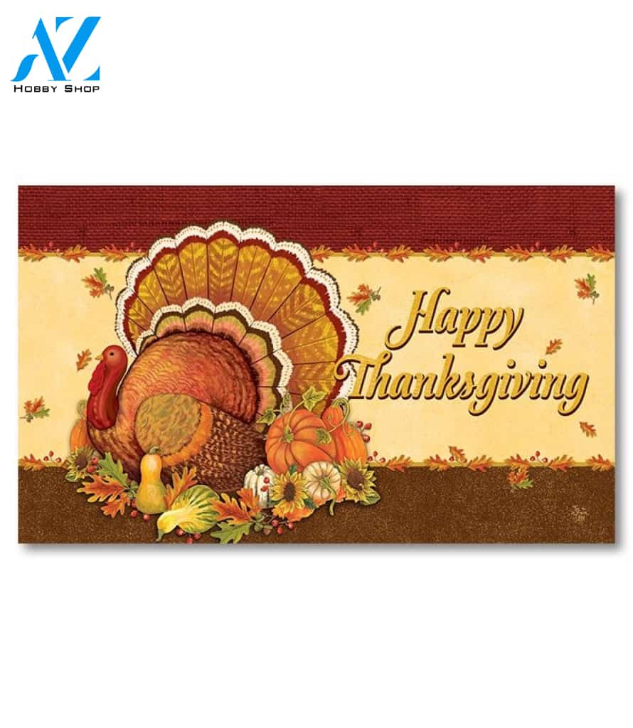 Happy Thanksgiving Turkey Doormat - 18" x 30"