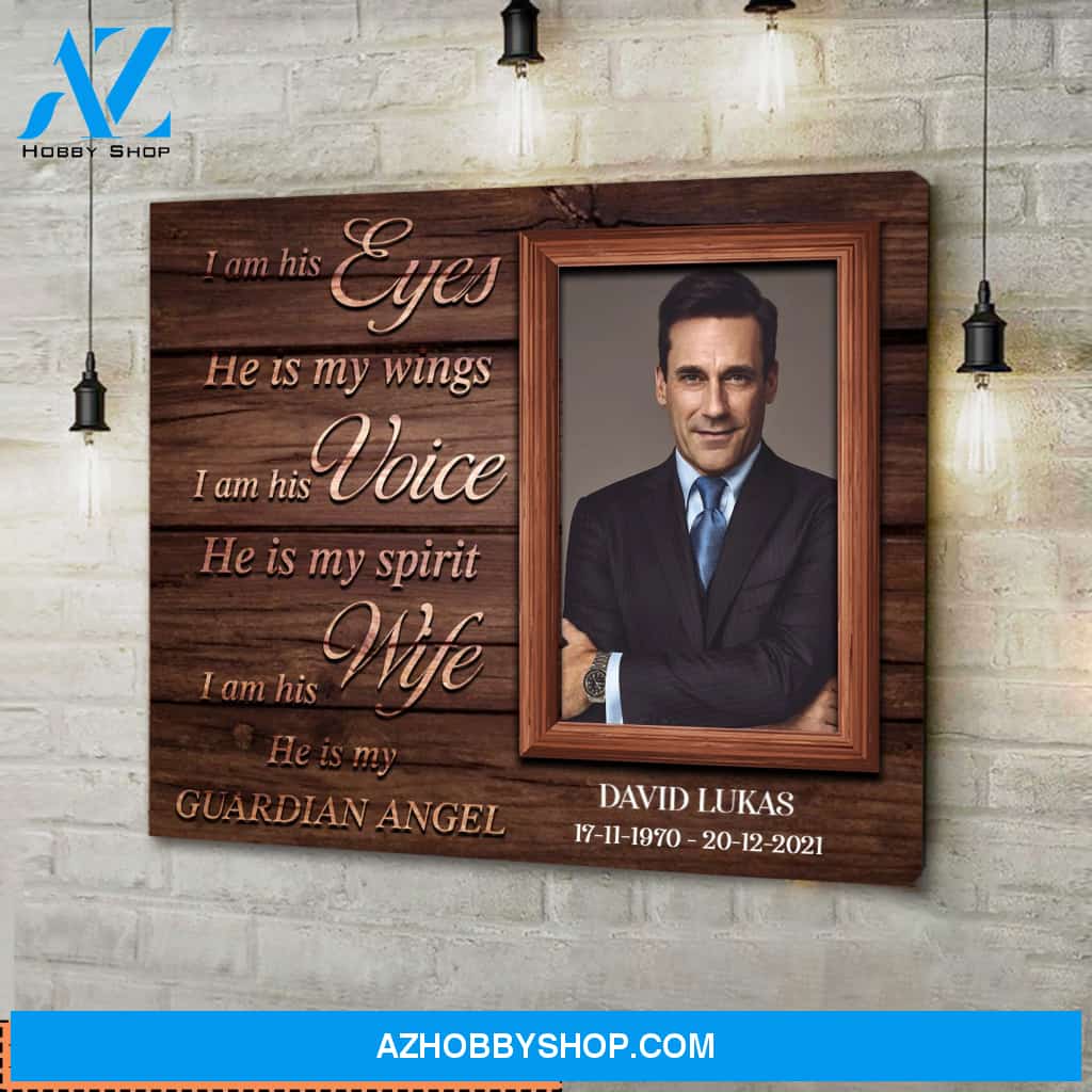 He Is My Guardian Angel Upload Photo Personalized Canvas