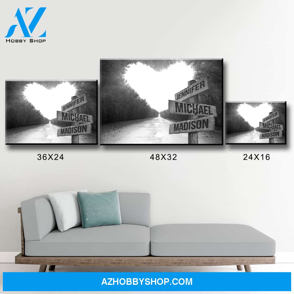 Heart Road Multi-Names Premium Canvas