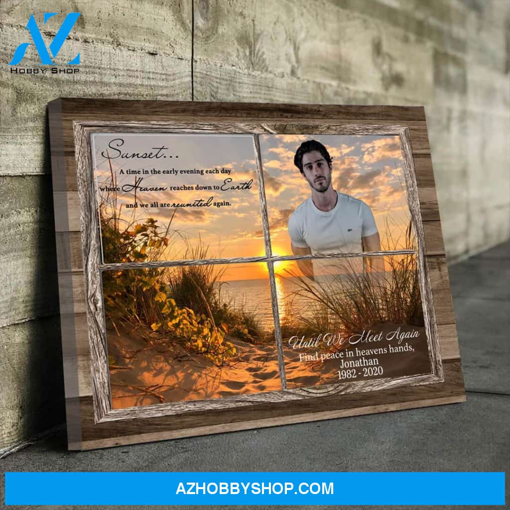 Heaven and Earth Personalized Photo Memorial Canvas, Canvas Wall Art Gift for Remembrance