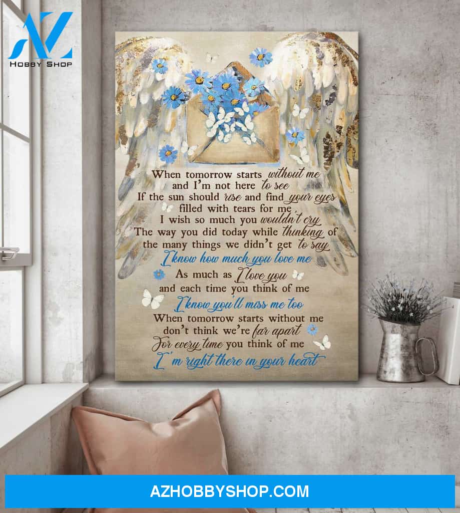 Heaven - Floral envelope - I'm right there in your heart - Portrait Canvas Prints, Wall Art