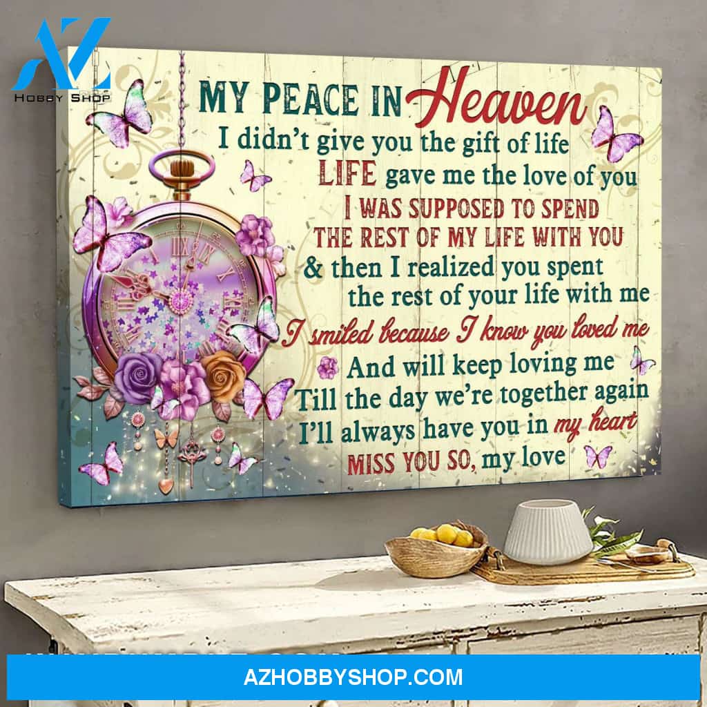 Heaven - Stunning clock - I smiled because I know you loved me Landscape Canvas Prints, Wall Art