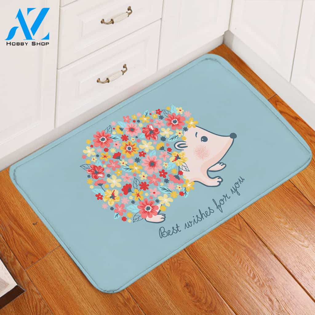 Hedgehog Wish Card Door Mat