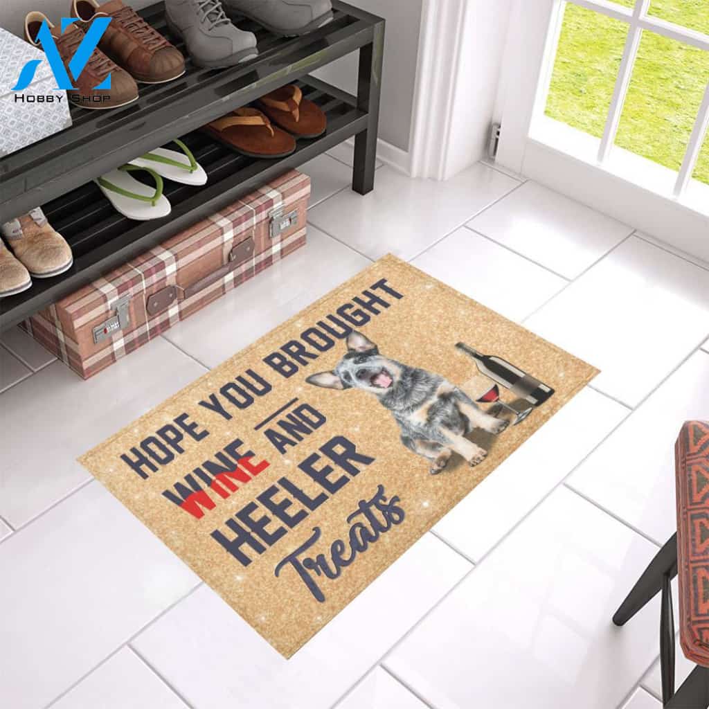 Heeler And Wine Doormat Indoor And Outdoor Mat Entrance Rug Sweet Home Decor Housewarming Gift Gift For Friend Family Stem Feminist