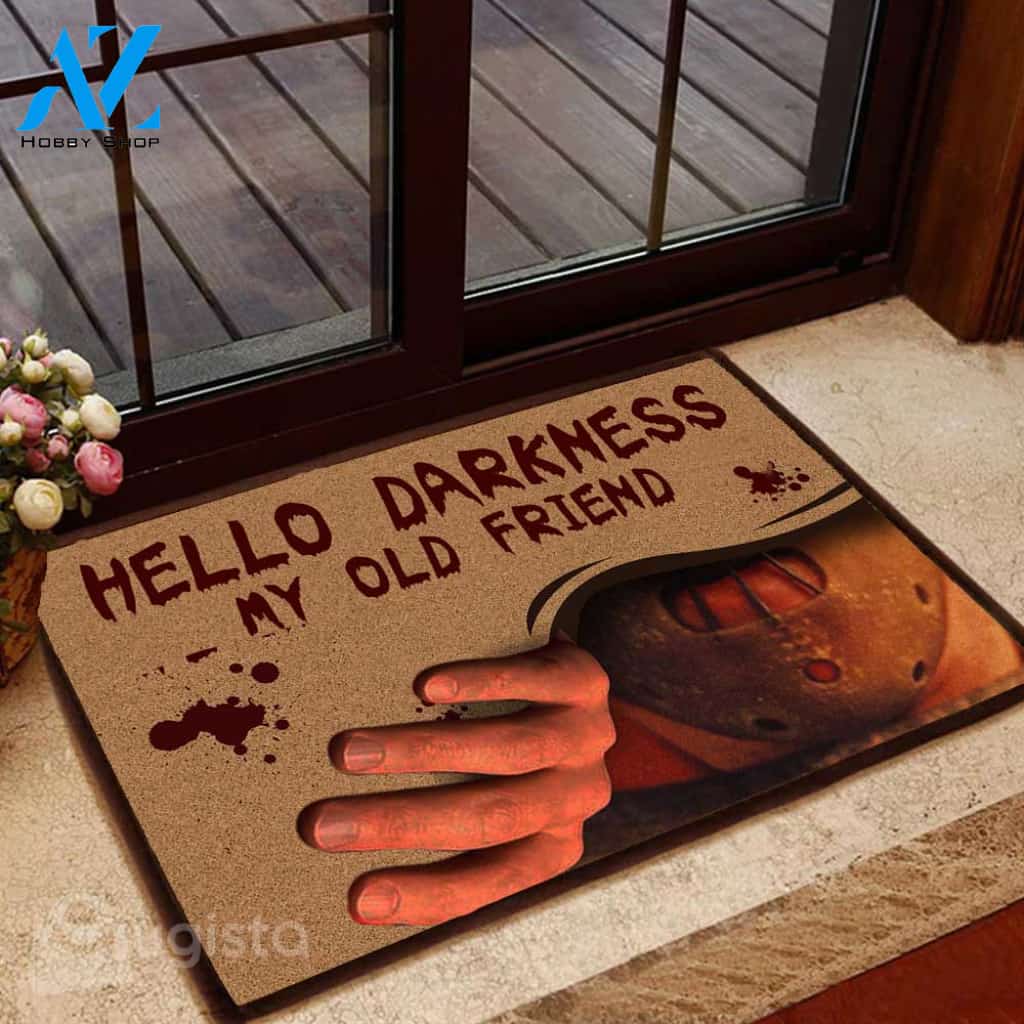 Hello Darkness Horror Halloween Doormat 01