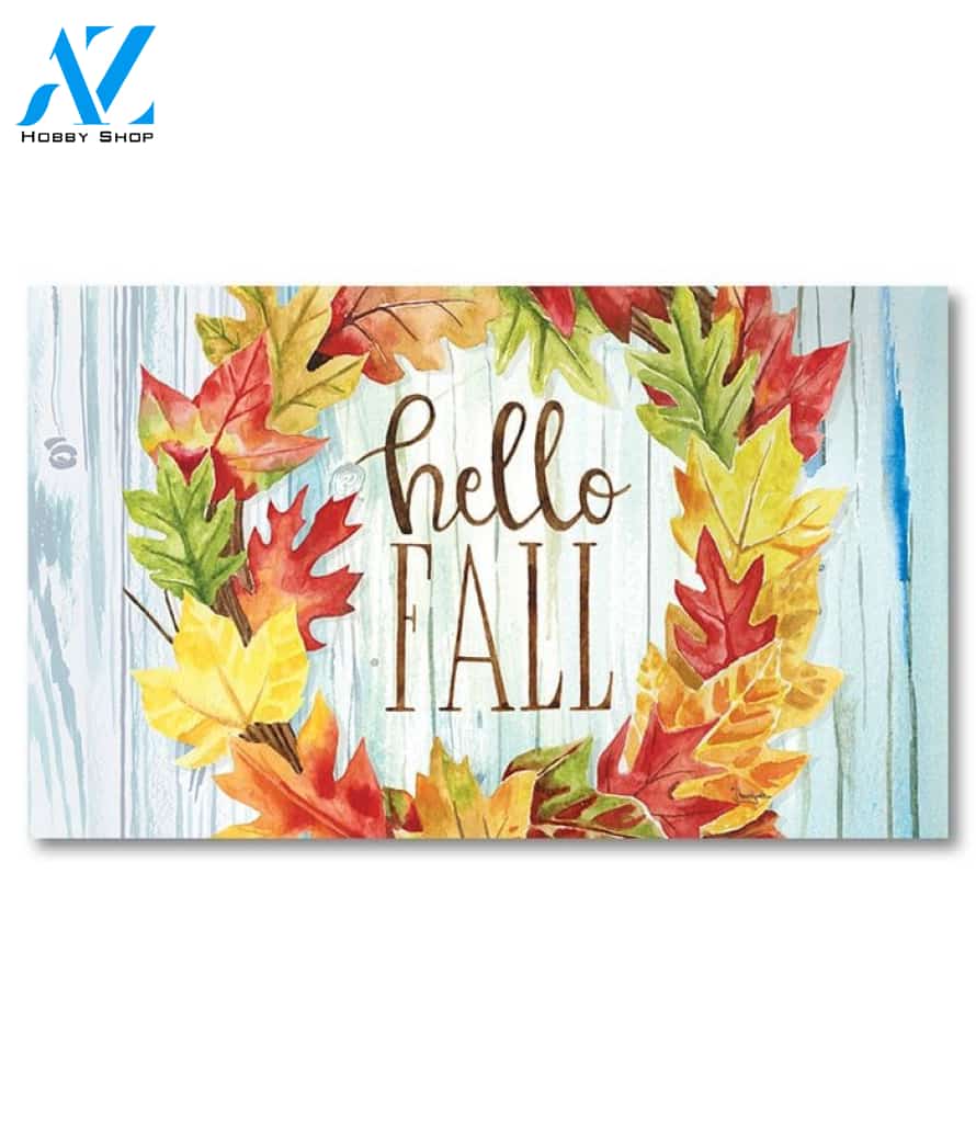Hello Fall Wreath Doormat - 18" x 30"