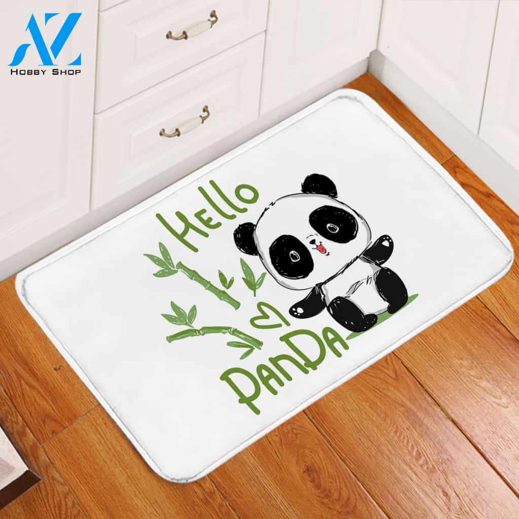 Hello Panda Door Mat