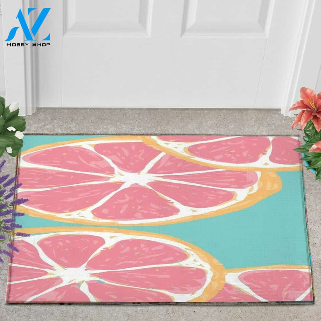 Hello Sunshine Peach Lemon Summer Cute Funny Indoor And Outdoor Doormat Warm House Gift Welcome Mat Gift For Friend Family