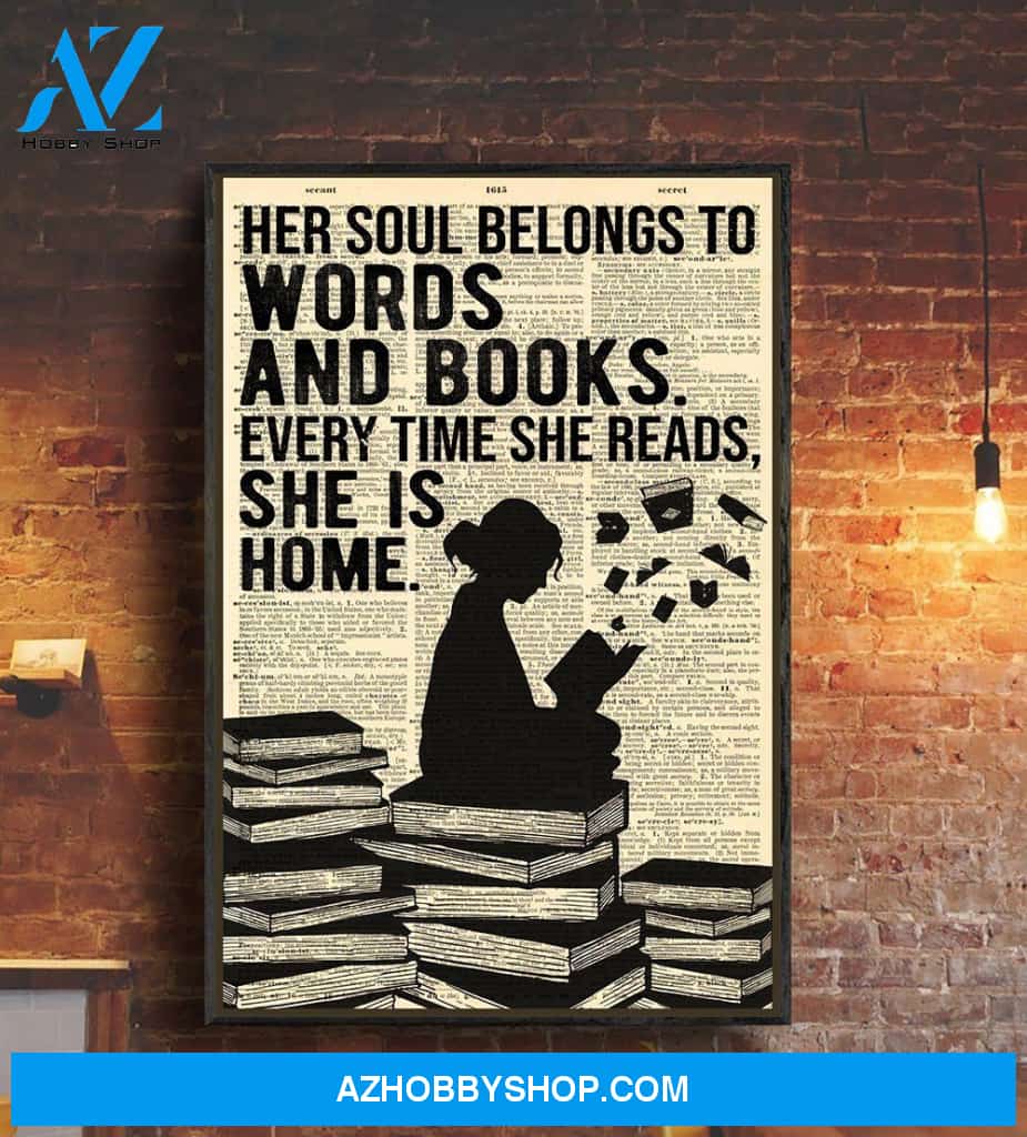 Her Soul Belongs To Words And Books - Matte Canvas, Gift for you , gift for him, gift for her, gift for book lover