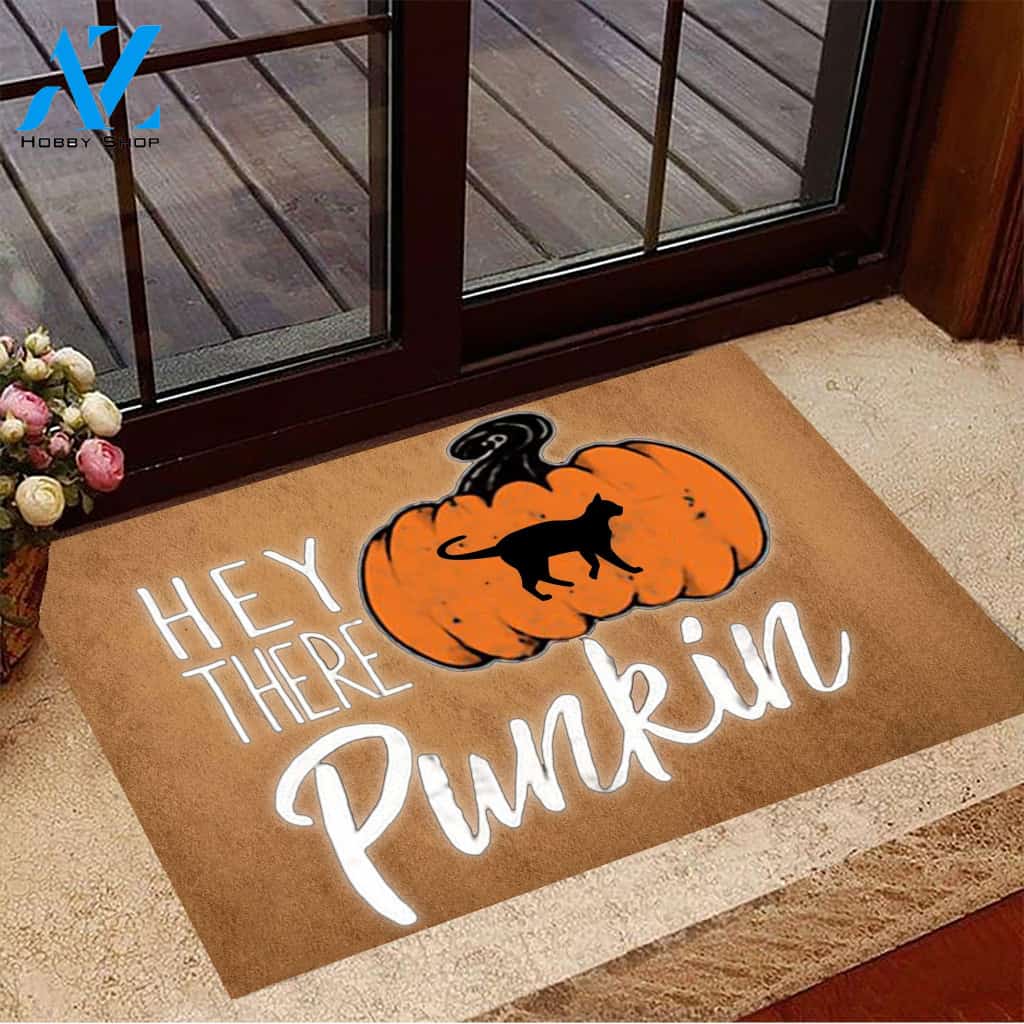 Hey There Pumpkin Cat Doormat Welcome Mat Housewarming Gift Home Decor Funny Doormat Gift For Cat Lovers Gift For Halloween Gift For Family