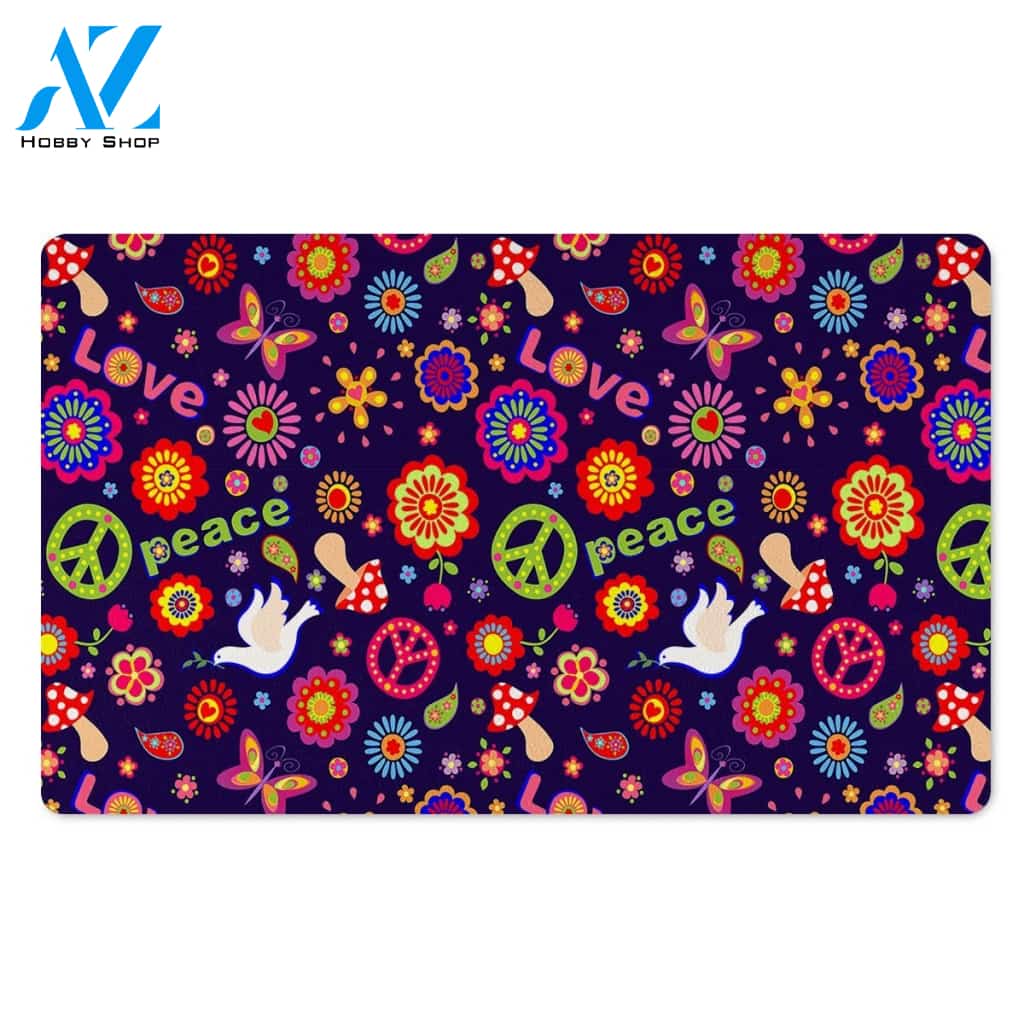 Hippie Floral Door Mat