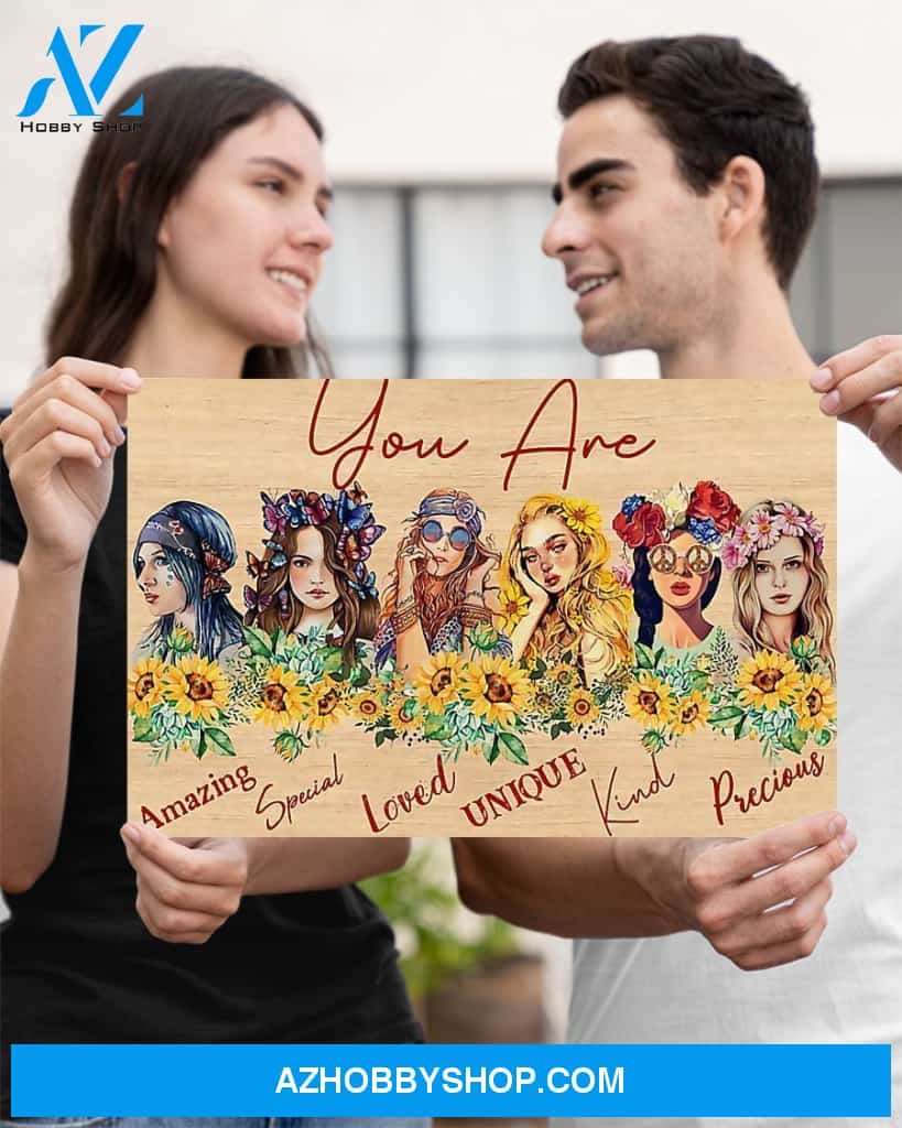 Hippie You Are Amazing Canvas Wall Art, Wall Decor Visual Art