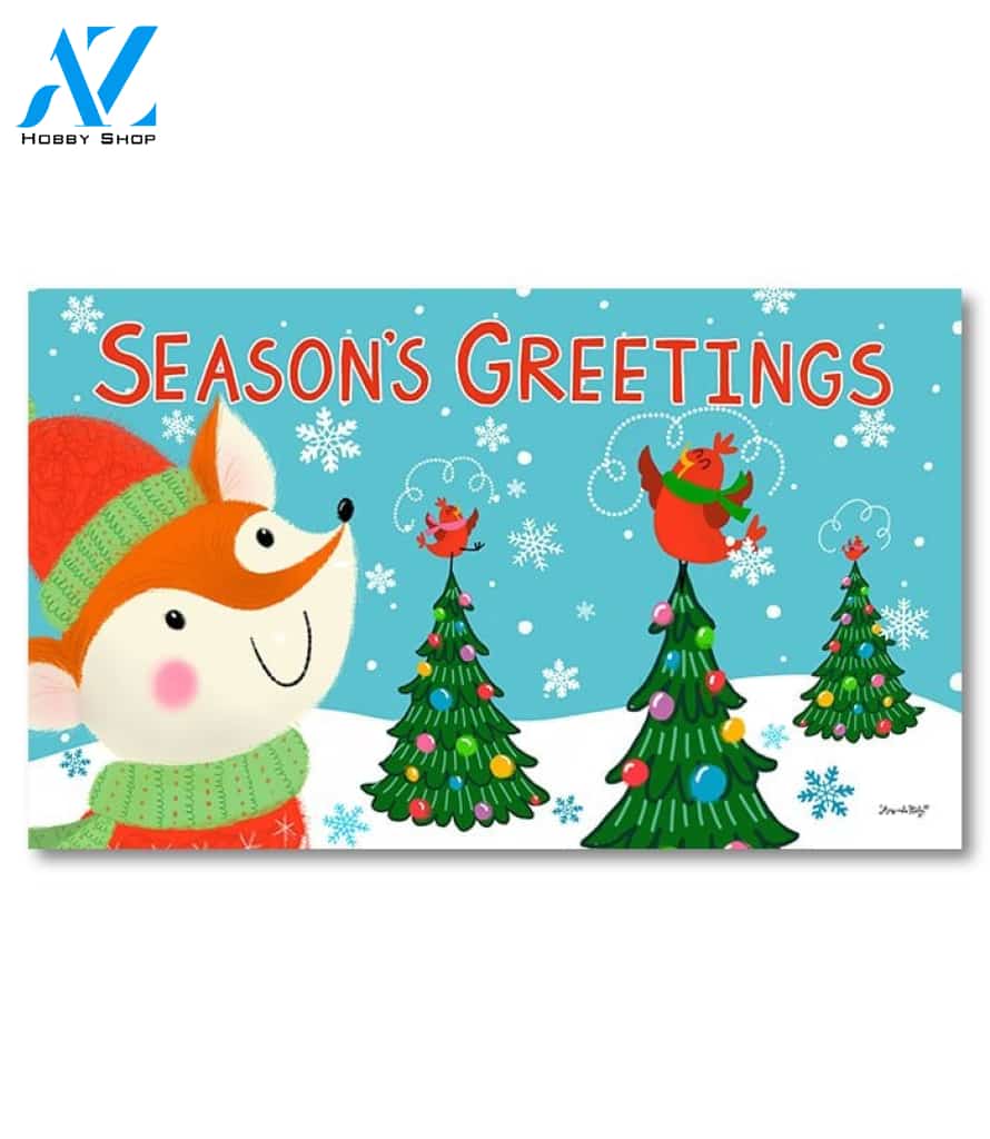 Holiday Fox Doormat - 18" x 30"