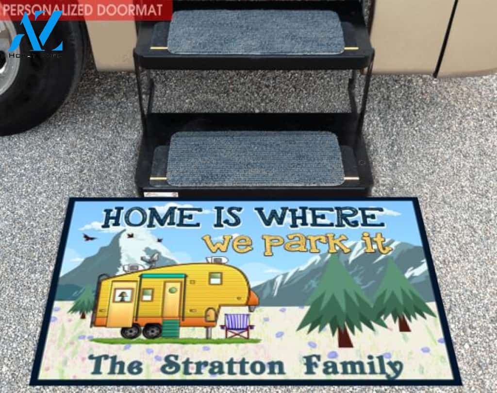 Home Is Where We Park It - Personalized Doormat