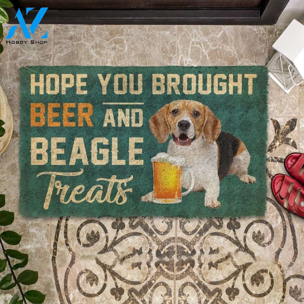 Gearhumans Gearhuman 3D Hope You Brought Beer And Beagle Treats Doormat