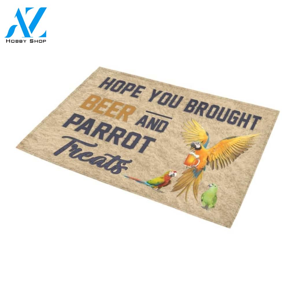 Hope You Brought Beer And Parrot Printed Doormat Home Decor