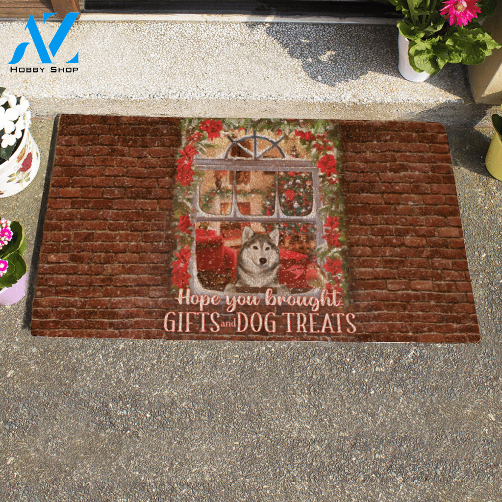 Hope You Brought Gifts And Dog Treats Printed Doormat Home Decor