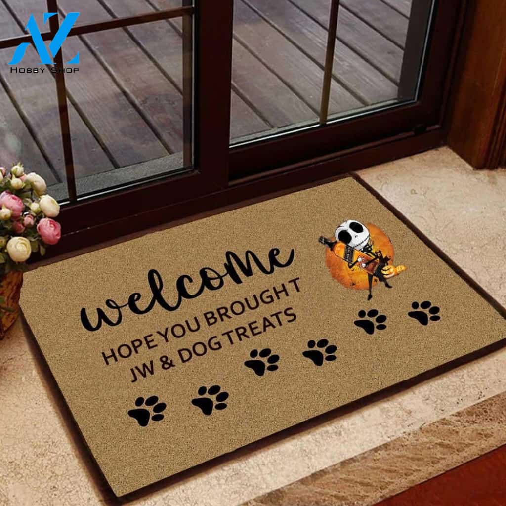 Hope You Brought JW and Dog Treats Doormat Welcome Mat House Warming Gift Home Decor Gift for Dog Lovers Funny Doormat Gift Idea