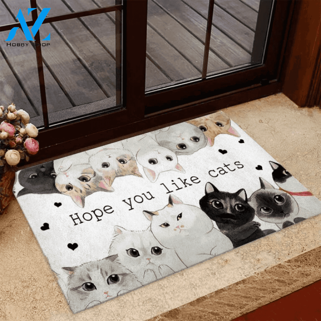 Hope You Like Cats Funny Doormat | Welcome Mat | House Warming Gift