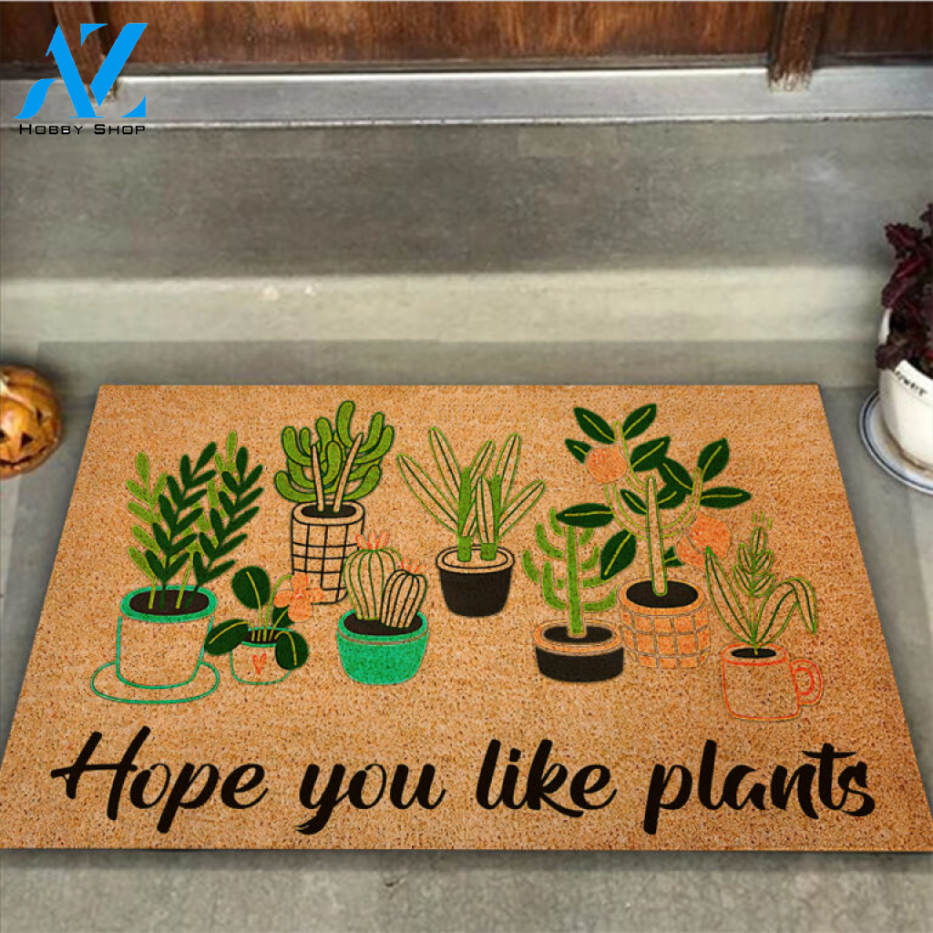 Hope You Like Plants Gardening Coir Pattern Print Doormat | Welcome Mat | House Warming Gift