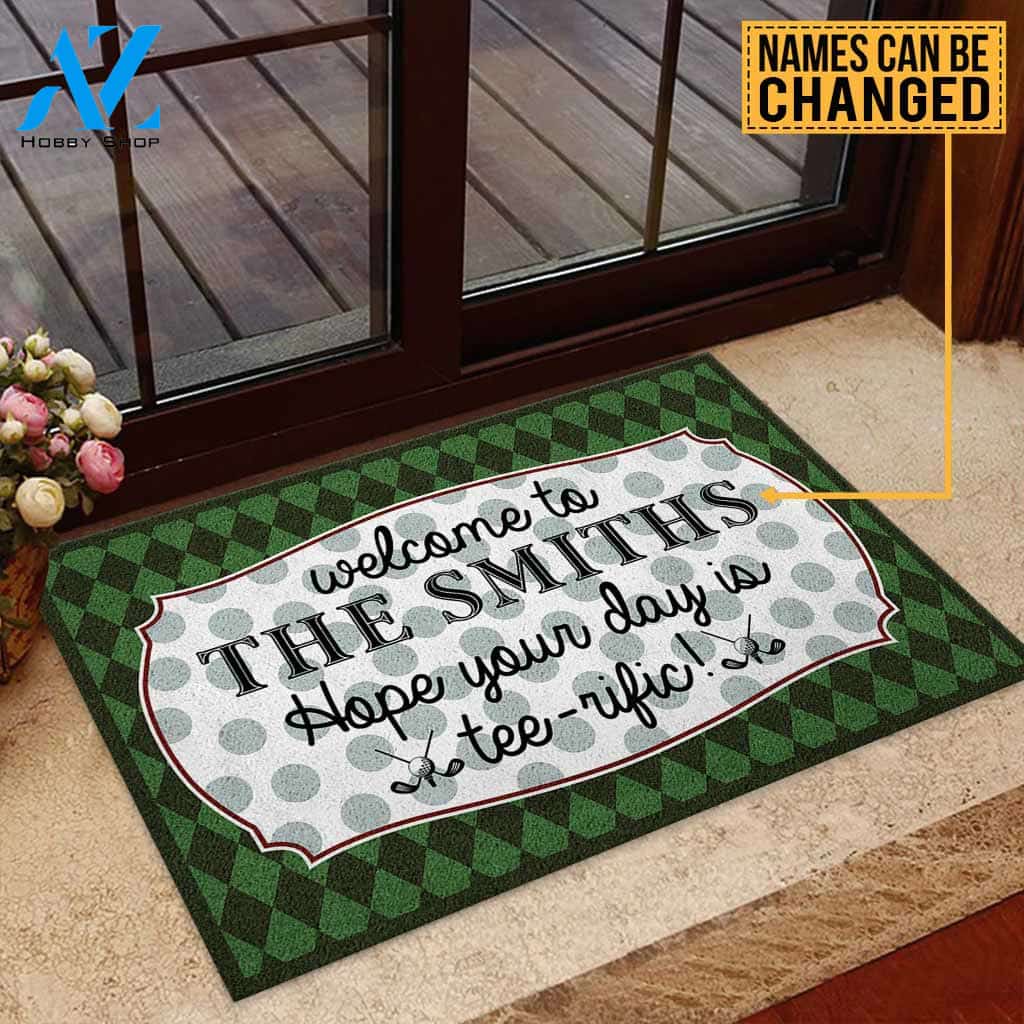 Hope Your Day Tee-rific - Golf Personalized Doormat