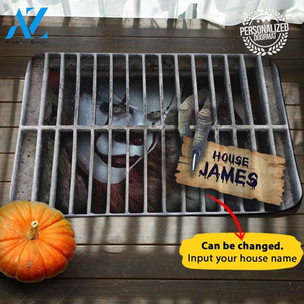 Horror Halloween House Name Doormat