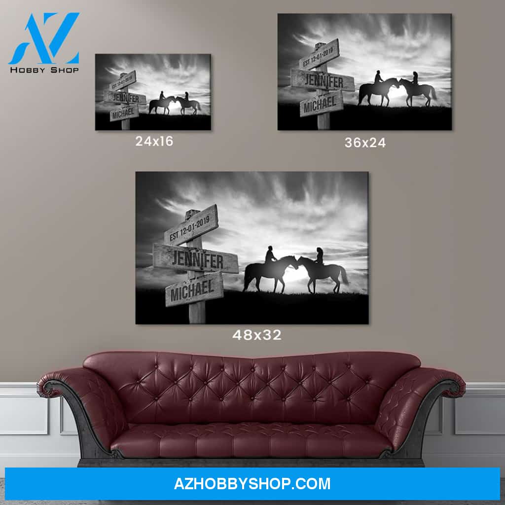 Horse Horizon Names Premium Canvas