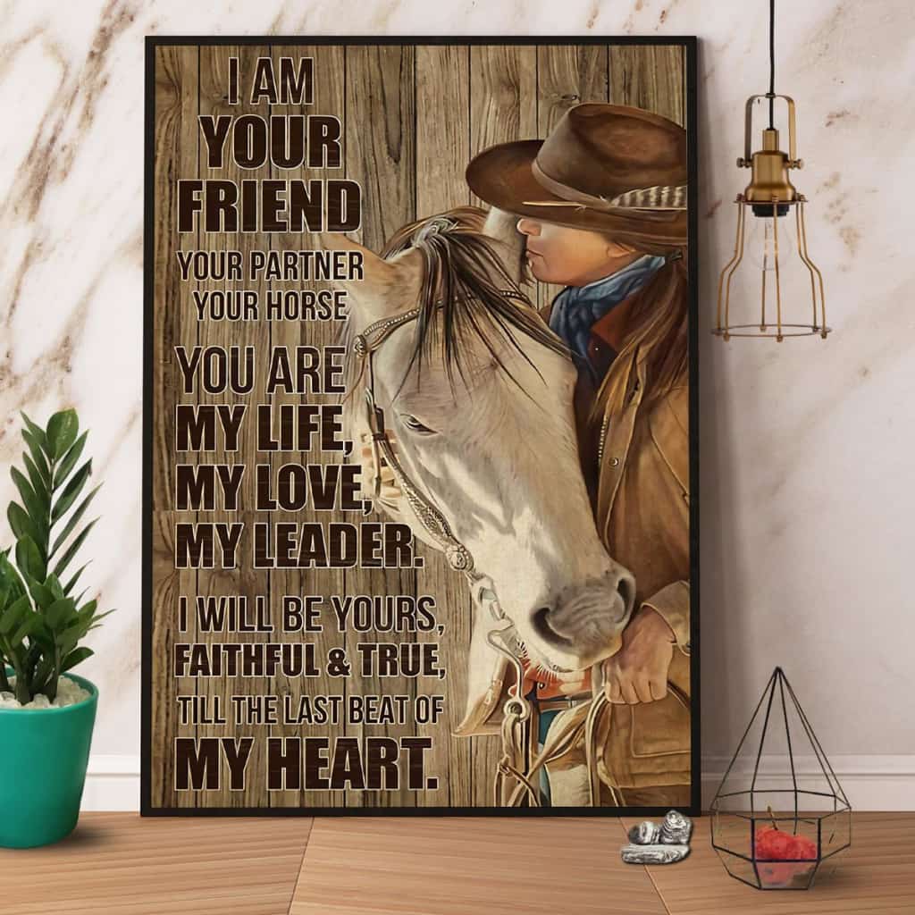 Horse I Am Your Friend Your Partner Paper Poster No Frame Matte Canvas Wall Decor