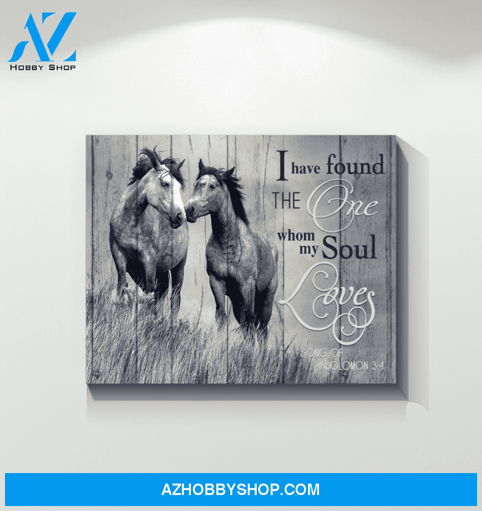 Horse I Have Found The One Whom My Soul Loves Framed Canvas Wall Art