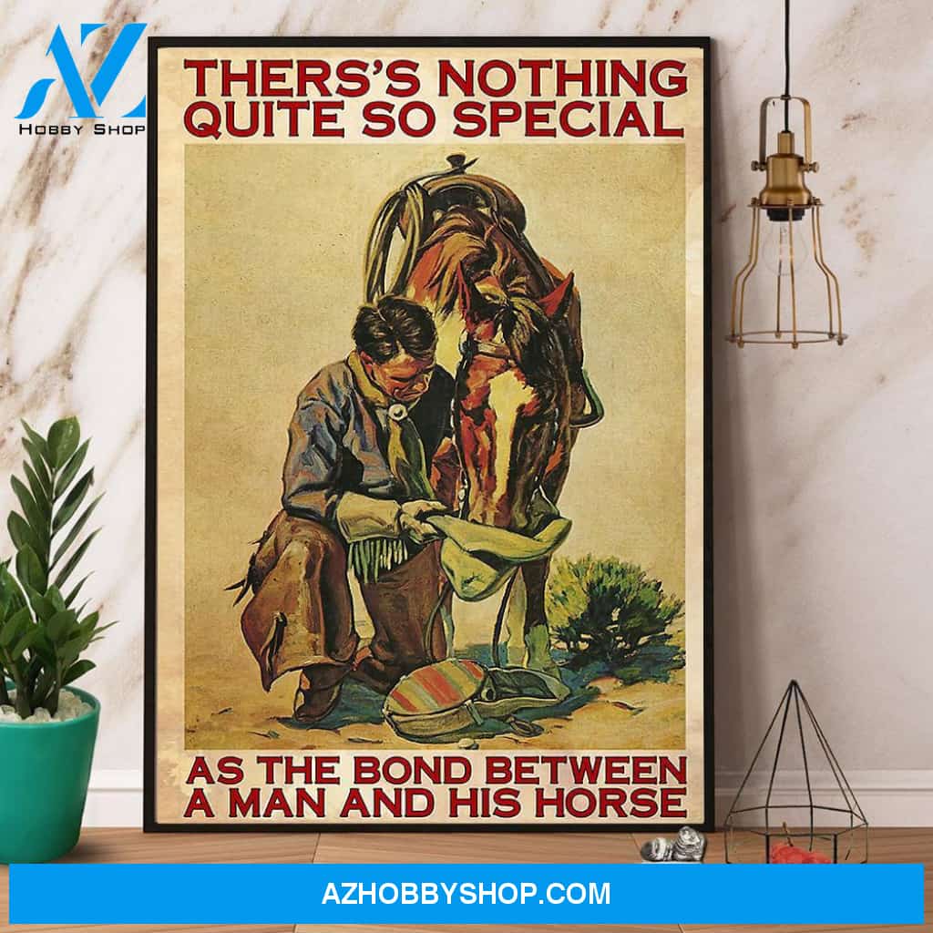 Horse The Bond Between A Man And His Horse Canvas And Poster, Wall Decor Visual Art