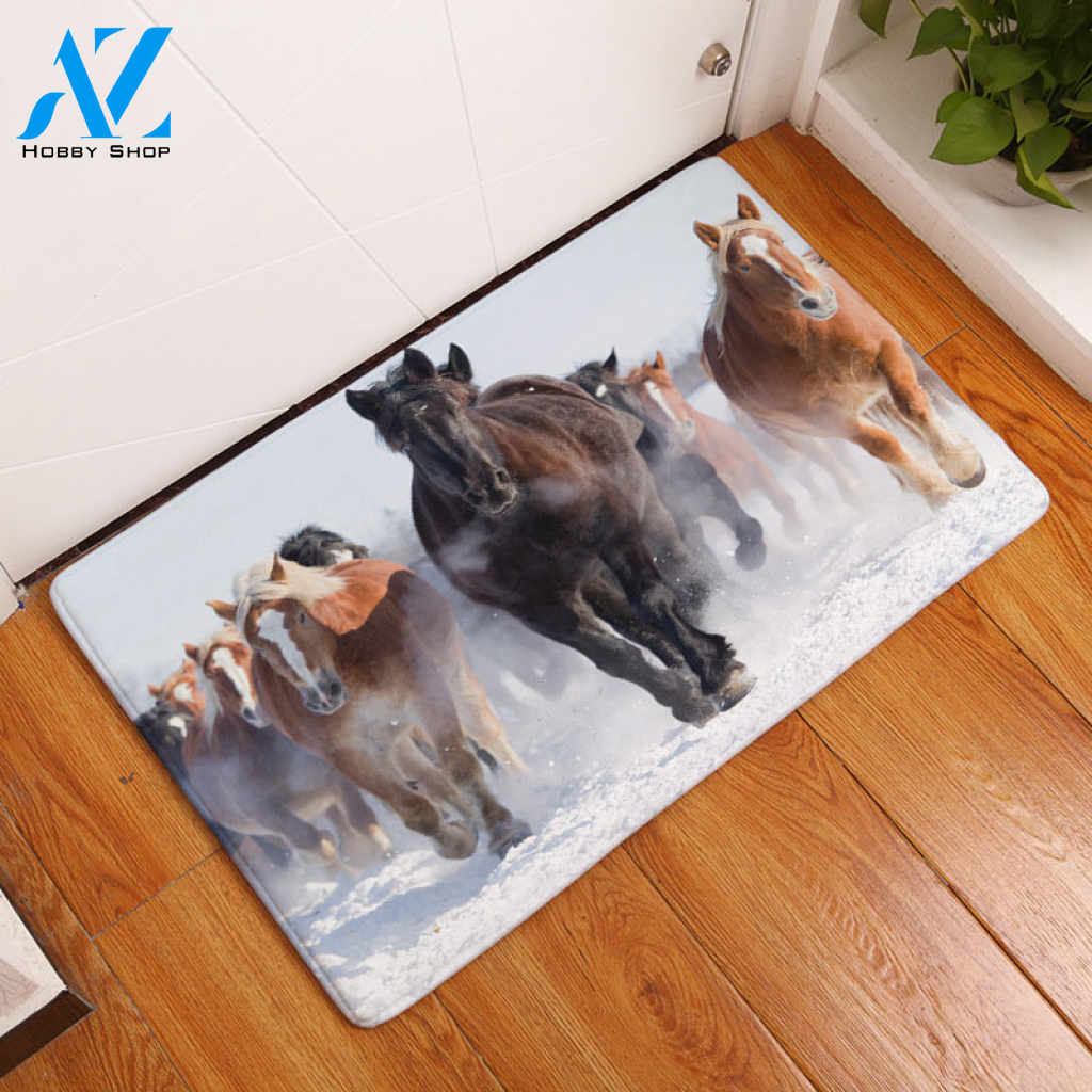 Horses Easy Clean Welcome DoorMat | Felt And Rubber | DO3179