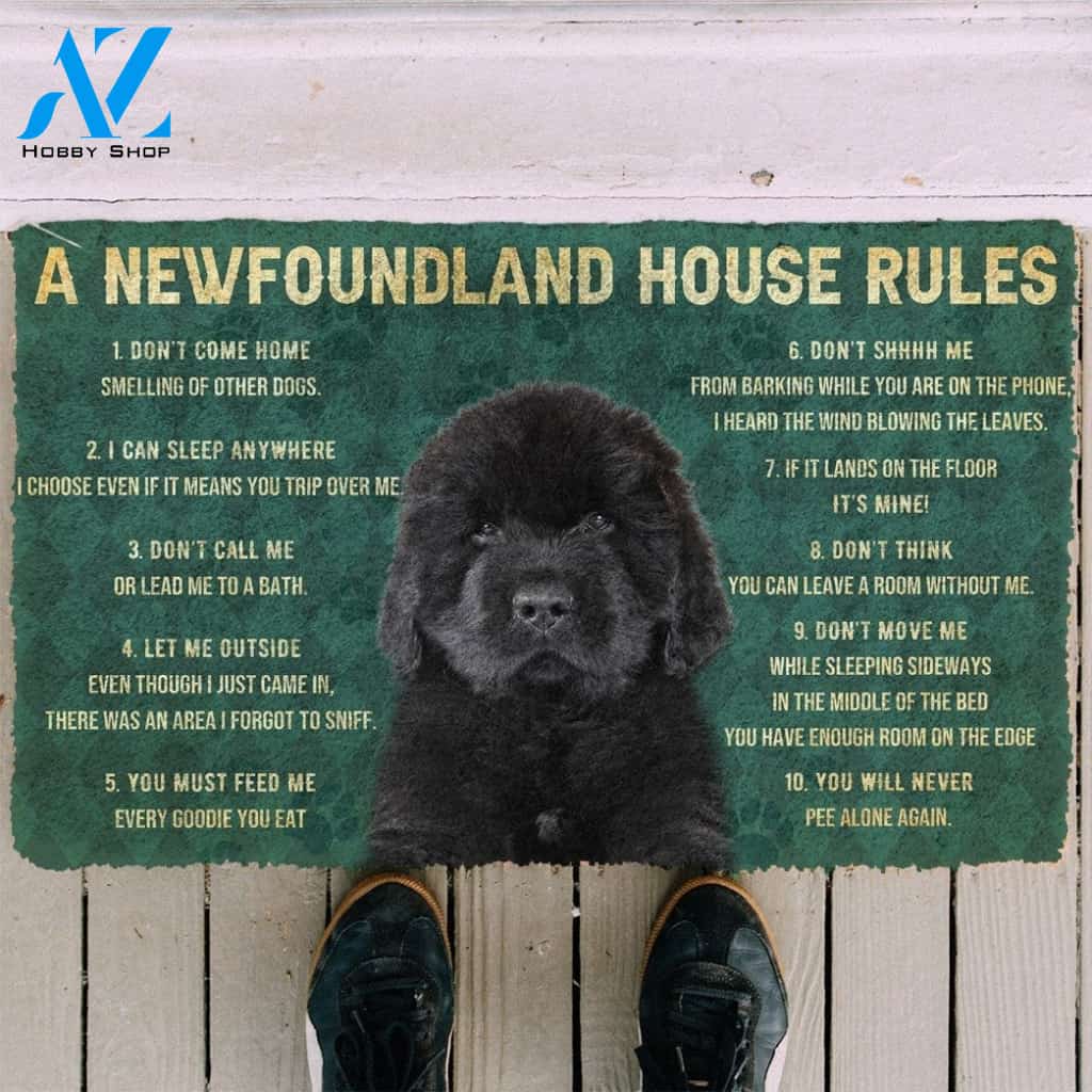 Gearhumans Gearhuman 3D House Rules Newfoundland Dog Doormat