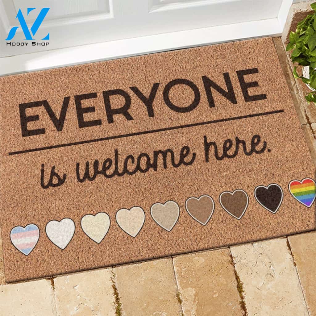 Human Right Doormat Everyone Is Welcome Here | Welcome Mat | House Warming Gift | Christmas Gift Decor