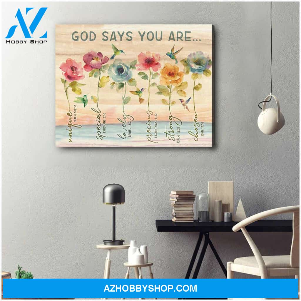 Hummingbird God Says Canvas Wall Art, Wall Decor Visual Art