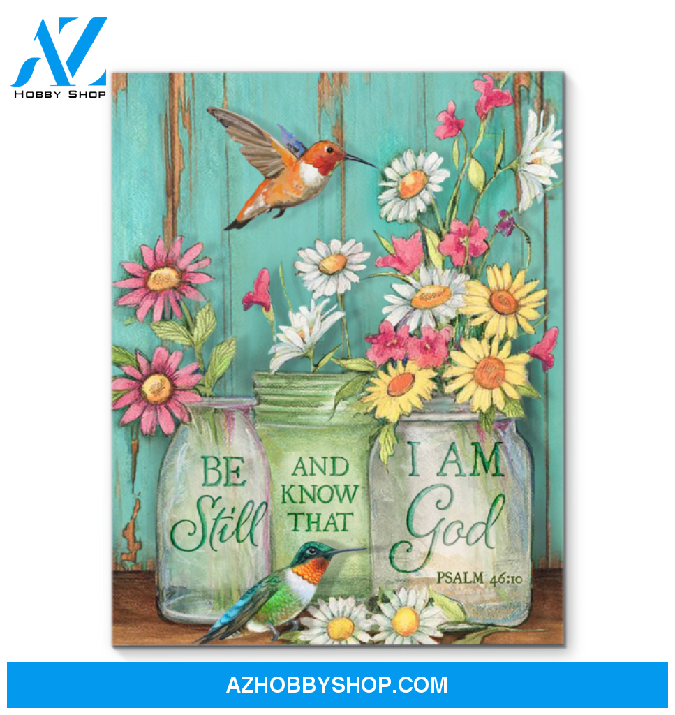Hummingbird I Am God Canvas Wall Art