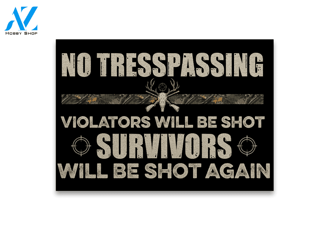 Hunting No Trepassing Doormat | Welcome Mat | House Warming Gift