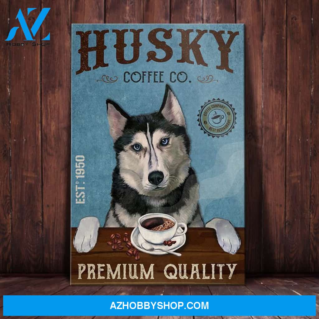 Husky Dog Coffee Company Canvas Wall Art, Wall Decor Visual Art