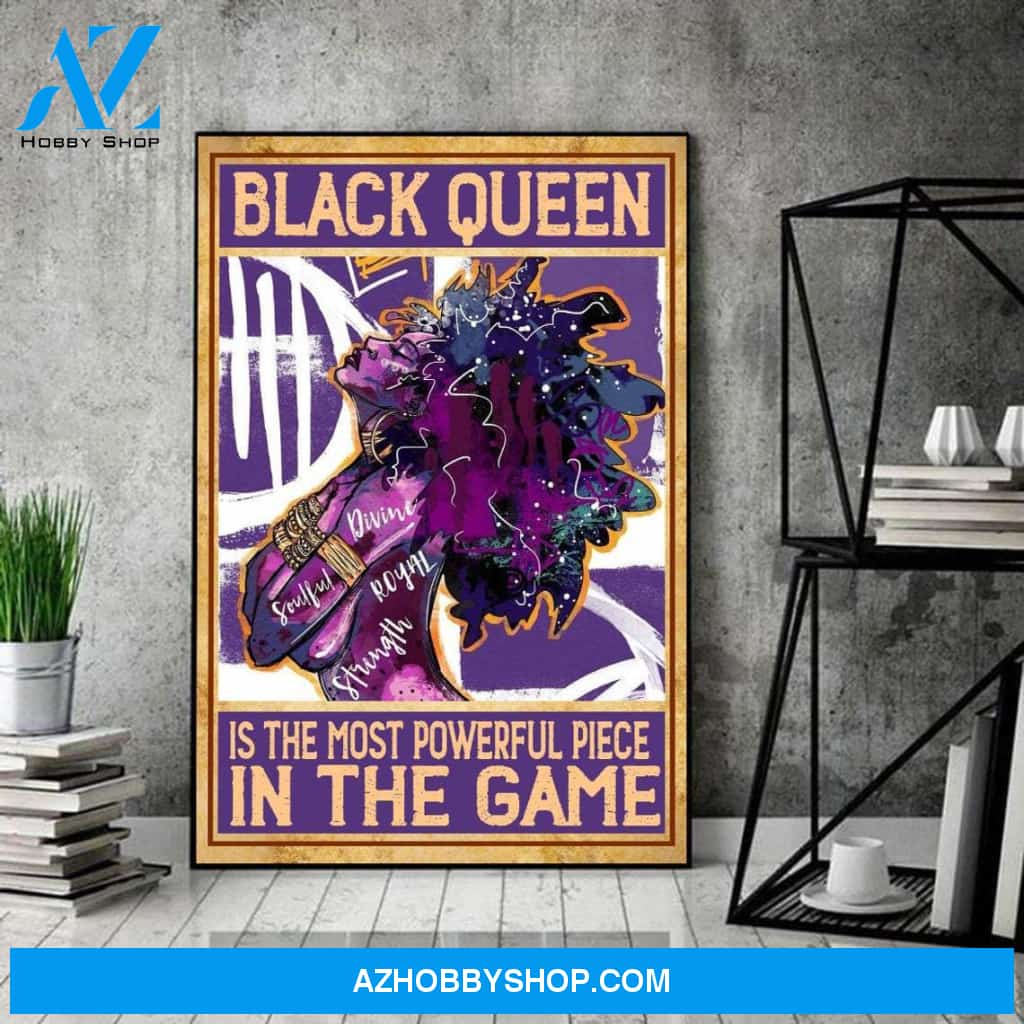 Black Woman Poster, Black Queen Poster, I Am Enough Poster, Black Queen Is The Most Powerful Piece In The Game Canvas And Poster, Wall Decor Visual Art