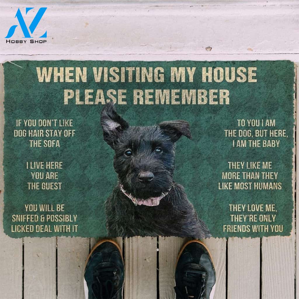 I Live Here You Are The Guest Doormat Welcome Mat House Warming Gift Home Decor Gift for Dog Lovers Funny Doormat Gift Idea