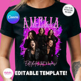 Custom Bootleg Rap Tee Template Custom Photo Birthday Concert Shirt 90s bootleg rap design template 30th Birthday Bach Party Rap T Editable