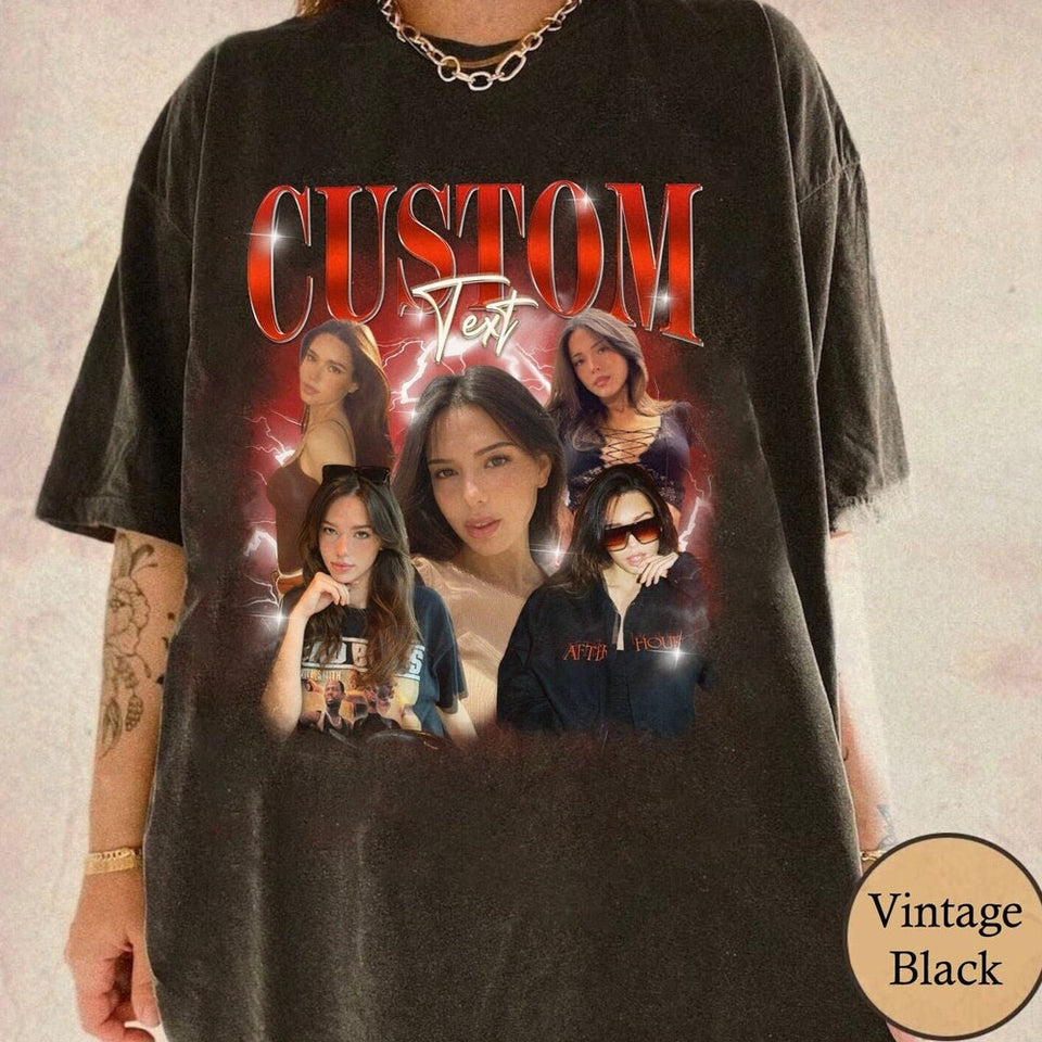 Custom Bootleg Rap Tee, Custom Photo - Vintage Graphic 90s Tshirts, Custom Valentine Shirts, Custom Photo Shirts, Custom Girlfriend Shirts