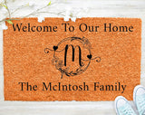 Personalized Family Name Monogram Door Mat Personalized Custom doormat Housewarming Gift New Home Owner