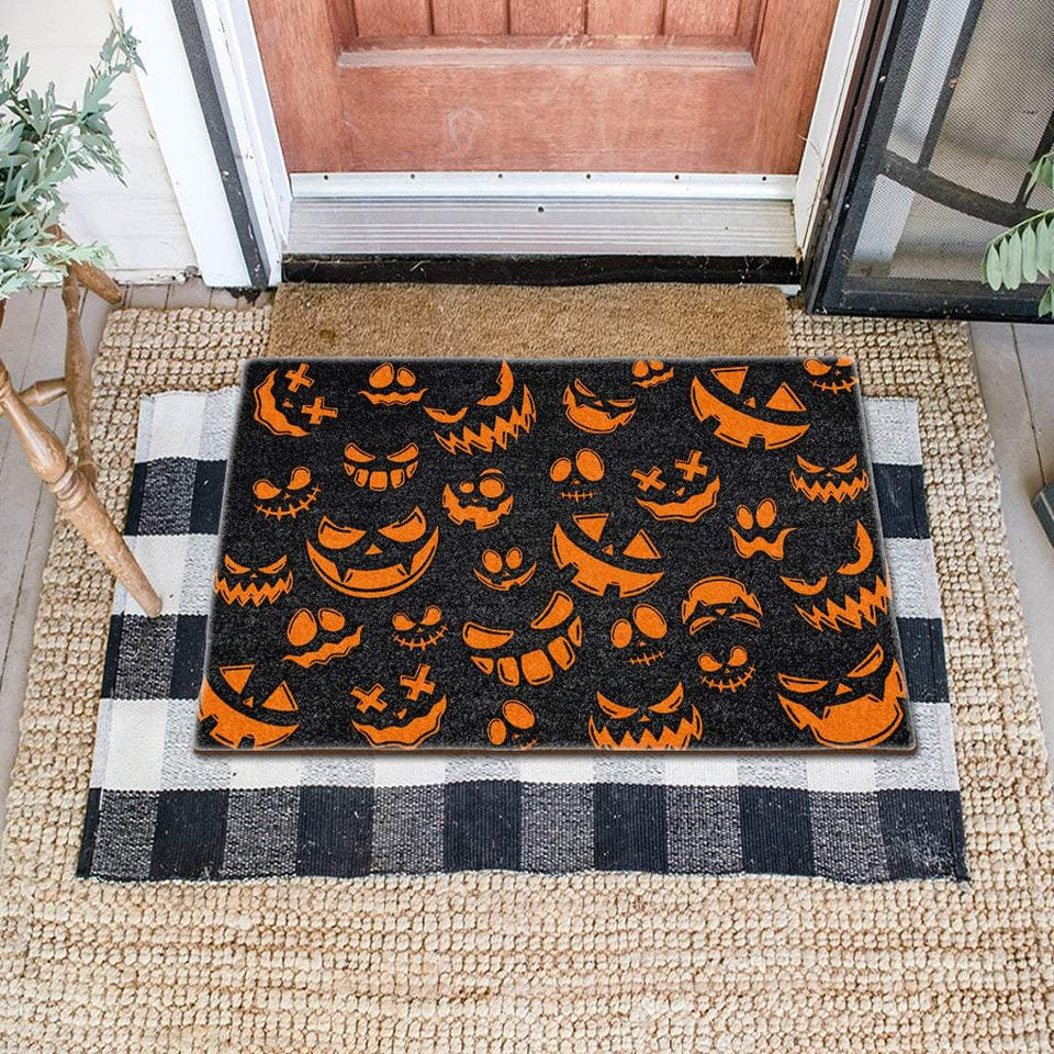 Scary Pumpkin Face Halloween Doormat | Best Outdoor Halloween Decoration