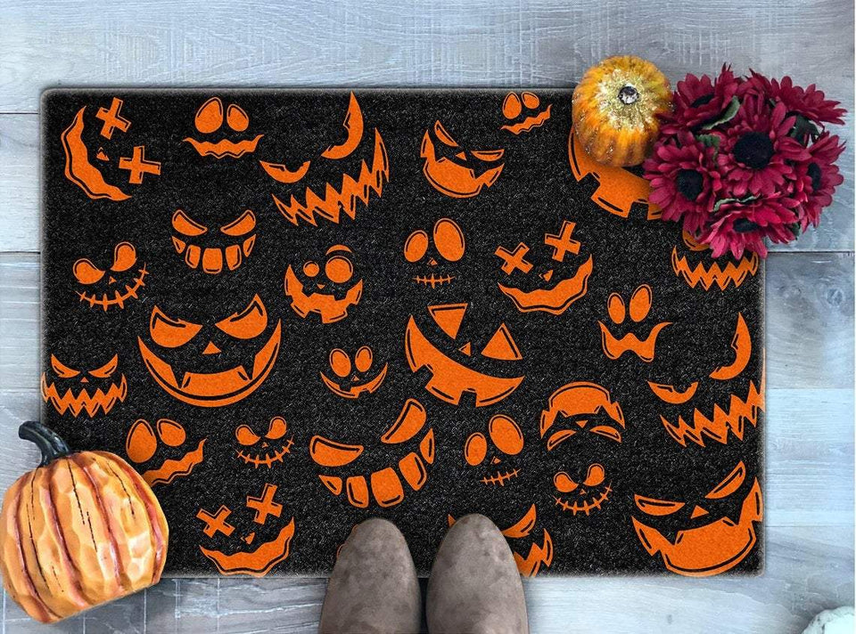 Scary Pumpkin Face Halloween Doormat | Best Outdoor Halloween Decoration