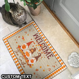 Custom Family Name Fall Gnomes Halloween Doormat | Best Outdoor Halloween Decoration