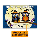 Custom Name Owl Couple 2021 Halloween Doormat | Best Outdoor Halloween Decoration