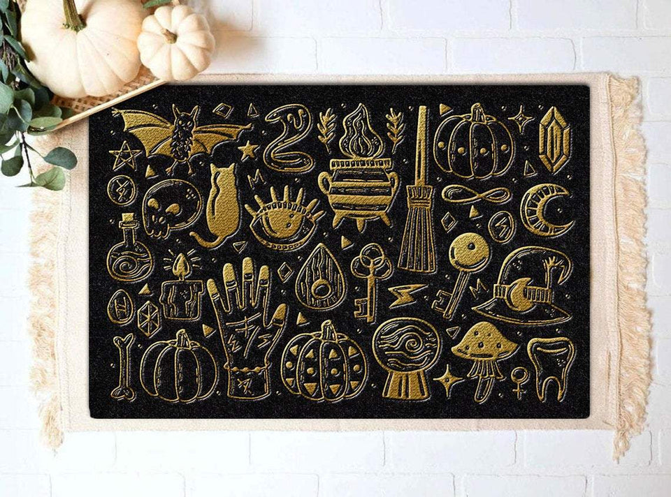 Golden Little Things Halloween Doormat | Best Outdoor Halloween Decoration