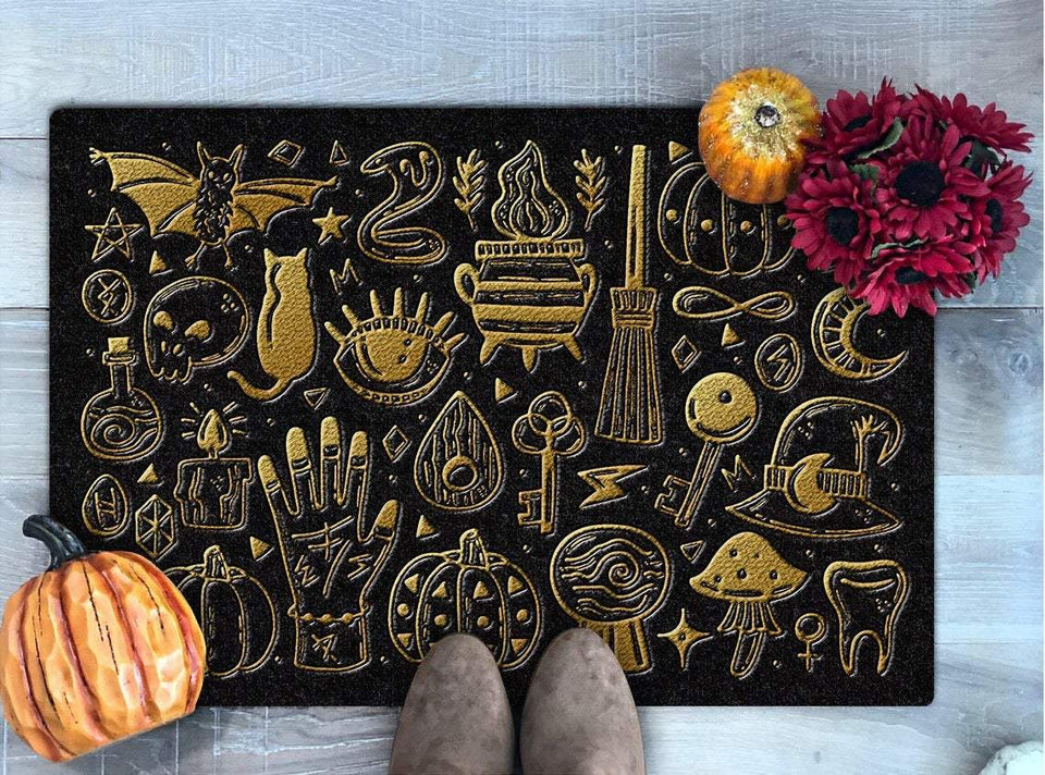 Golden Little Things Halloween Doormat | Best Outdoor Halloween Decoration