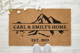 Custom Family Name Doormat - Housewarming Gift - Wedding Gift - Anniversary Gift - Personalized Doormat