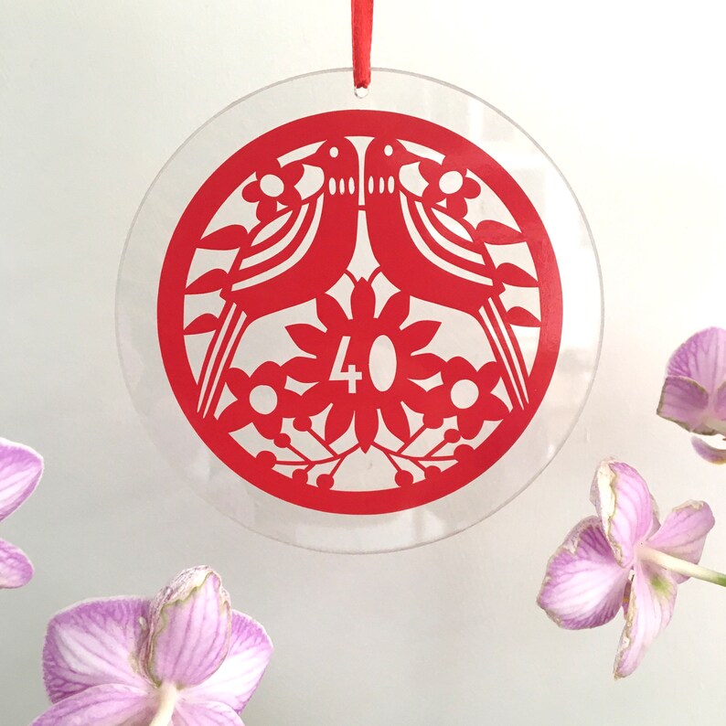 40Th Anniversary Gifts / 1983 /Ruby Anniversary Gifts / 40Th Anniversary Gifts For Parents / 40Th / Sun Catcher
